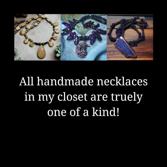 Handmade Egyptian Eye of Horus Necklace with Gemstones. One of a Kind! - Picture 5 of 5